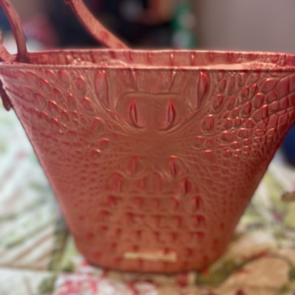 Brahmin Orange Bucket Crossbody purse. New, never worn.